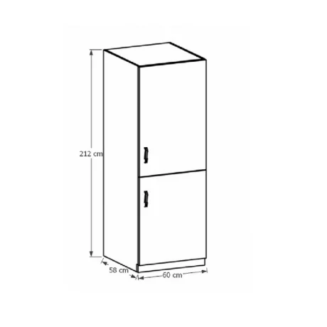 Dulap inferior pentru frigider incorporat D60ZL, model dreapta, alb/pin Andersen, PROVENCE