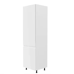 Dulap pentru frigider, alb/alb luciu extra ridicat, de stanga, AURORA D60ZL