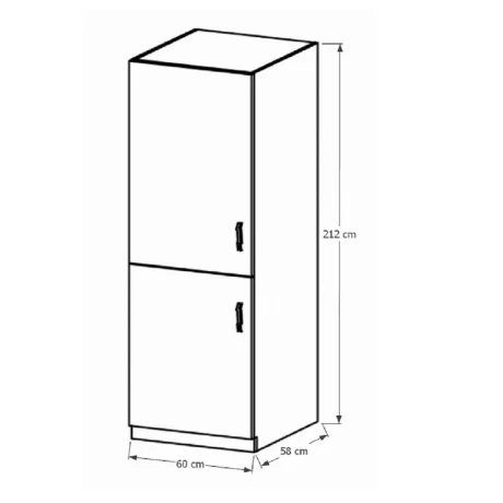 Dulap pentru frigider incorporat D60ZL, model stanga, alb/pin Andersen, SICILIA