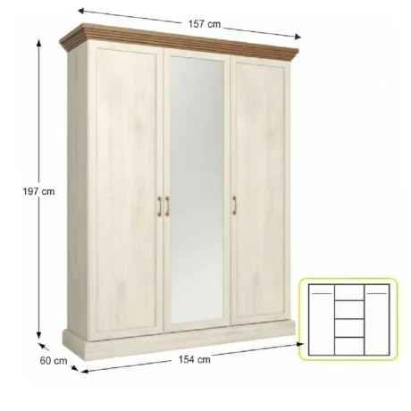 Dulap, pin nordic/ stejar salbatic, ROYAL S3D