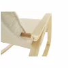 Fotoliu balansoar, lemn pin, textil crem, SIVERT