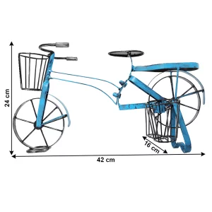 Ghiveci RETRO in forma de bicicleta, negru / albastru, ALBO