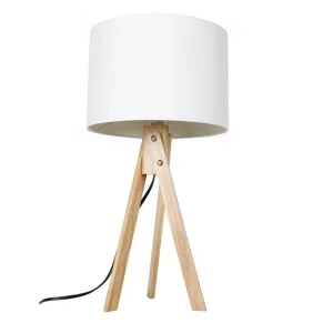Lampa de masa, alb/lemn natural, LILA TYP 1 LS2002