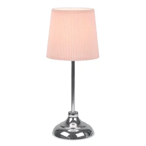 Lampa de masa, din metal / material textil roz, GAIDEN