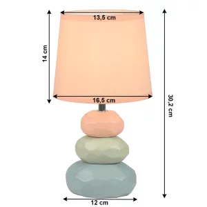 Lampa de masa, portocalie / verde / albastra, LENUS
