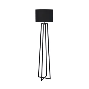 Lampa de podea, negru, tesatura/metal, QENNY TYP 17 LF8574