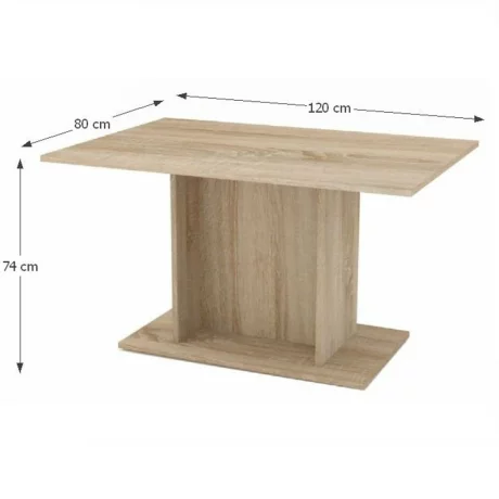 Masa bucatarie, stejar sonoma, 120x74 cm, MODERN
