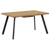 Masa de luat masa, pliabila, stejar / metal, 140-180x80 cm, AKAIKO