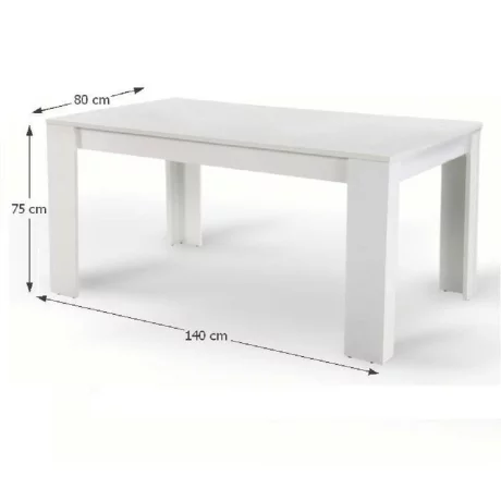 Masa dining, alba, 140x80 cm, TOMY NEW