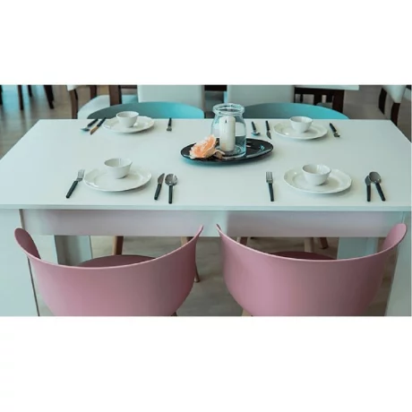 Masa dining, alba, 140x80 cm, TOMY NEW