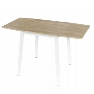 Masa dining, MDF folie/metal, stejar sonoma/alb, 60-120x60 cm, MAURO