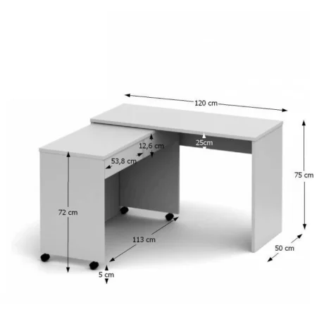 Masa extensibila PC cu sertare, alb, VERSAL NEW