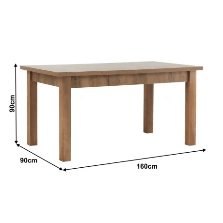 Masa extensibila pentru dining, stejar lefkas inchis, 160-203x90 cm, MONTANA STW