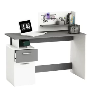 Masa pentru computer, alb / gri inchis, PLATON