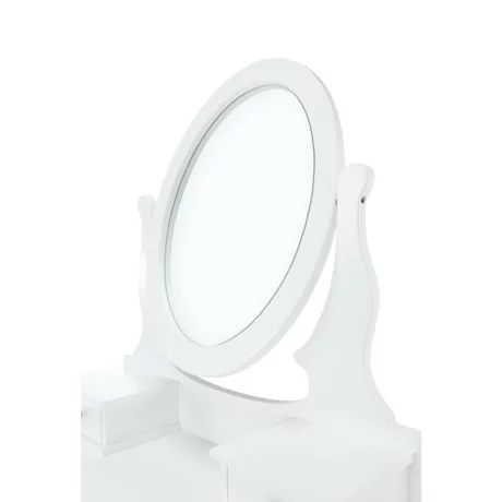 Masuta de toaleta cu taburet, alb/argintiu, LINET NEW