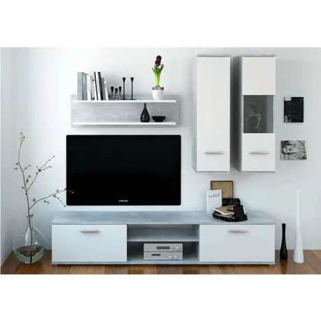 Mobilier pentru living, ciment/alb, WAW NEW