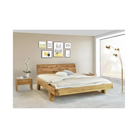 Pat din grinzi de stejar Mia: latimea patului-200 x 200 cm
