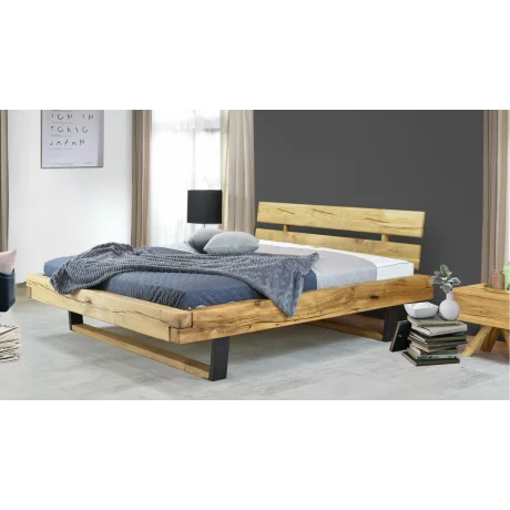 Pat din lemn, picioare metalice Laura: latimea patului - 160 x 200 cm