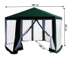 Pavilion cort pentru gradina, 3,9x2,5x3,9m, verde / alb, RINGE TIP 1 6 laturi