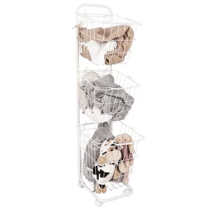 Raft multifunctional cu cosuri, metal alb, ARODO