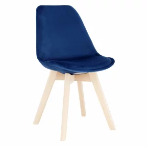 Scaun, catifea Velvet albastru/lemn fag, LORITA