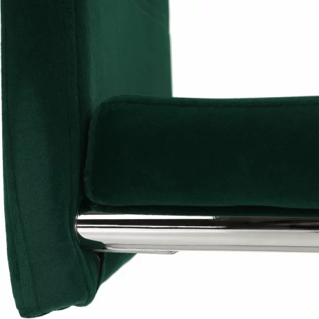 Scaun de luat masa, tesatura de catifea smarald / cusaturi deschise, ABIRA NEW