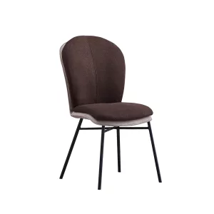 Scaun de masa, teracota / tesatura gri inchis / metal negru, KIMEA