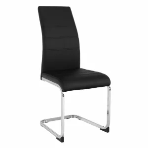 Scaun dining, negru / crom, VATENA
