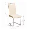 Scaun, material textil bej/piele ecologica bej/crom, IZMA