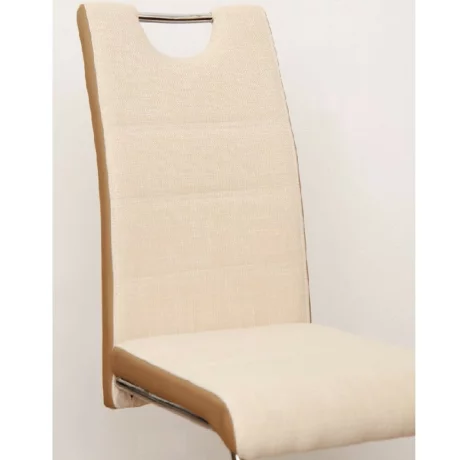 Scaun, material textil bej/piele ecologica bej/crom, IZMA