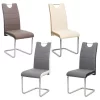Scaun, material textil bej/piele ecologica bej/crom, IZMA