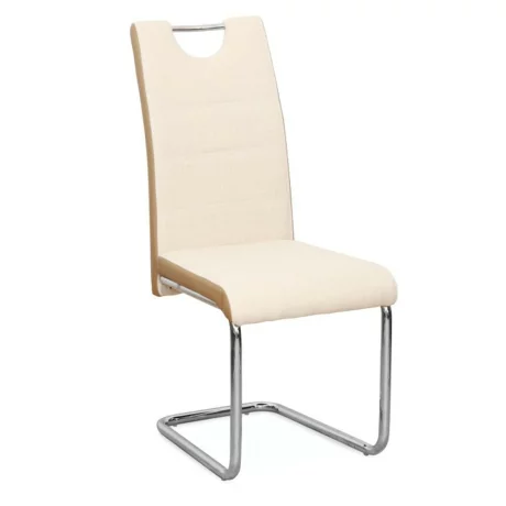 Scaun, material textil bej/piele ecologica bej/crom, IZMA