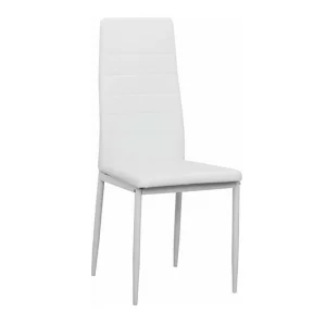 Scaun, piele eco alba/metal alb, COLETA NOVA