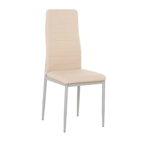 Scaun, piele eco roz pudra/metal gri, COLETA NOVA