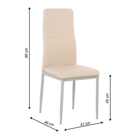 Scaun, piele eco roz pudra/metal gri, COLETA NOVA