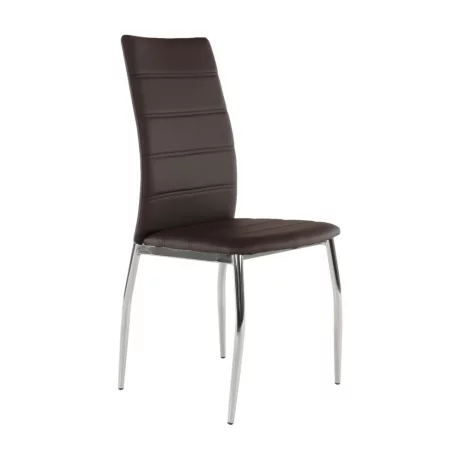 Scaun, piele ecologica maro/crom, DELA