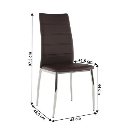 Scaun, piele ecologica maro/crom, DELA