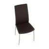 Scaun, piele ecologica maro/crom, DELA