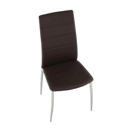 Scaun, piele ecologica maro/crom, DELA