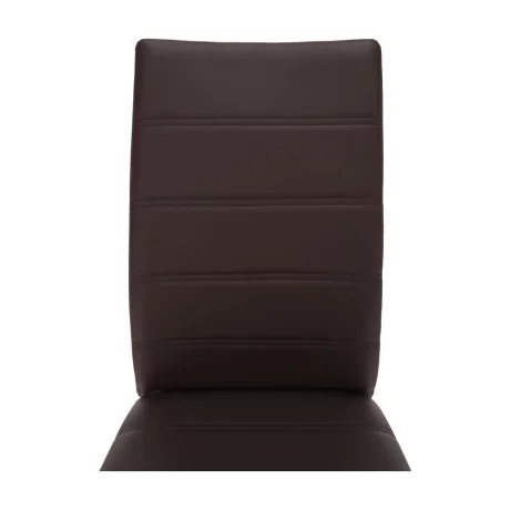 Scaun, piele ecologica maro/crom, DELA