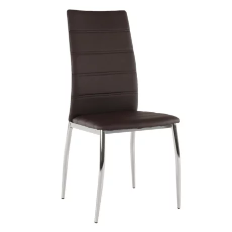 Scaun, piele ecologica maro/crom, DELA