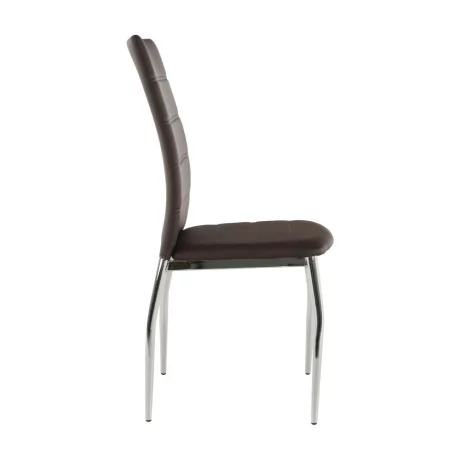 Scaun, piele ecologica maro/crom, DELA