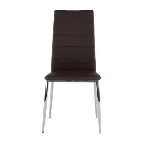 Scaun, piele ecologica maro/crom, DELA