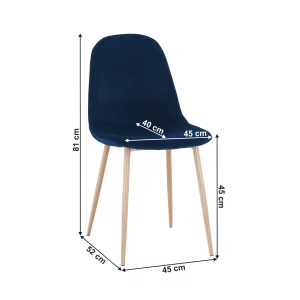 Scaun, tesatura albastra din catifea / fag, LEGA