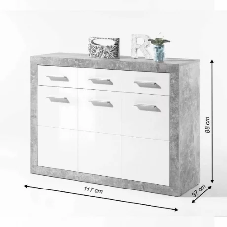 Scrin 3Z + 3D, gri / alb cu luciu, SLONE 2