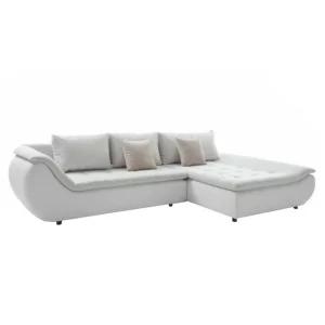 Set canapea, alb/gri deschis/roz pudra, tesatura Soro dreapta, BRATO