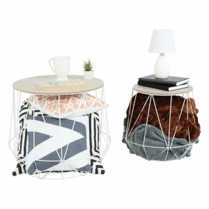 Set masute auxiliare, natural/alb, DALUX