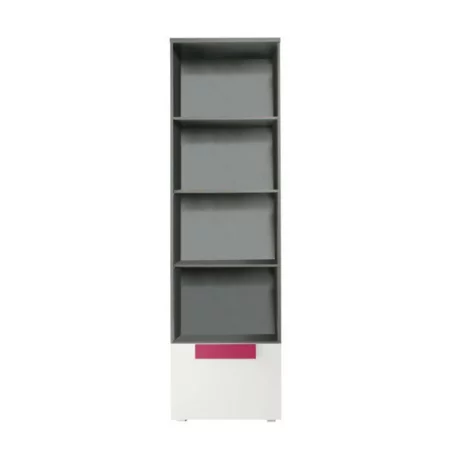 Vitrina, gri/alba/mov, LOBETE 81